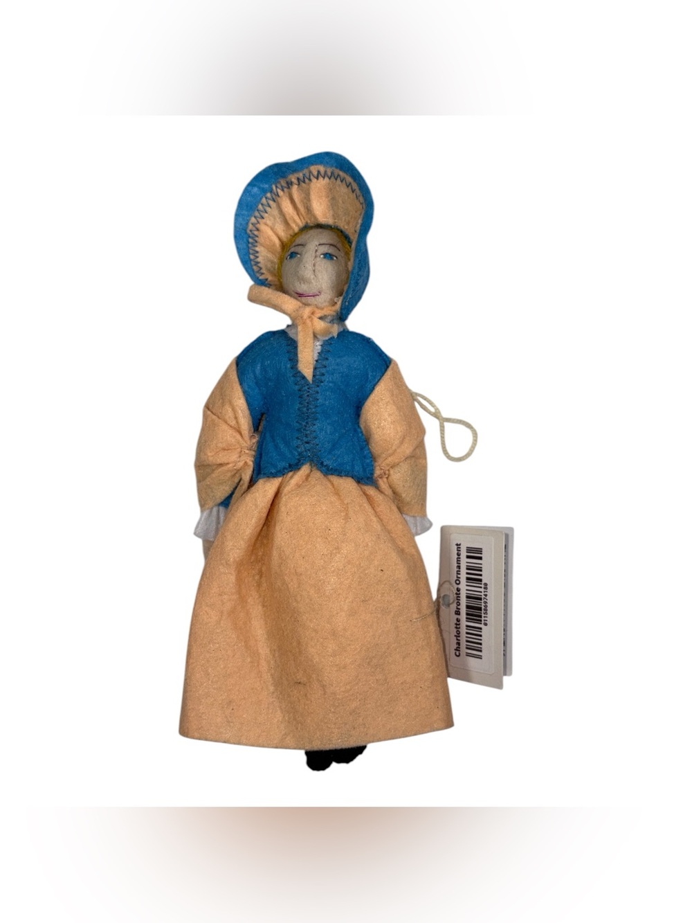 Silk Road Bazaar 7" Charlotte Bronte Felt Doll Christmas Ornament Handmade